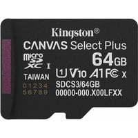 Kingston Canvas Select Plus 64 GB MicroSDXC geheugenkaart Zwart, UHS-I U1, Class 10, V10
