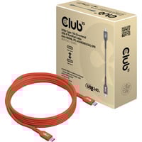 Club 3D USB-C 2.0 > USB-C 2.0 Bi-Directional USB-IF Certified kabel Oranje, 4 meter, 480 Mb, 240 W (48V/5A)