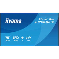 iiyama ProLite LH7564UHS-B1AG 75" 4K Ultra HD Public Display Zwart, HDMI, LAN, WiFi, Audio, USB, Android 14