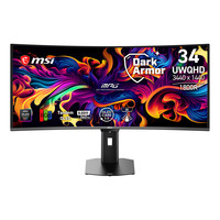 MSI MPG 341CQR QD-OLED X36 34" Curved UltraWide gaming monitor Zwart, 2x HDMI, DisplayPort, 2x USB-A, USB-B, USB-C, 360 Hz