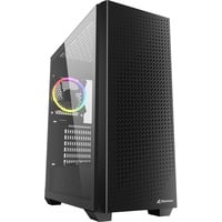 Sharkoon VS9 RGB Black midi tower behuizing Zwart | 2x USB-A | 1x USB-C | RGB | Tempered Glass