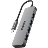 Sitecom USB-C naar 4x USB-A usb-hub Grijs