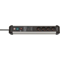 Brennenstuhl Premium-Protect-Line stekkerdoos stekkerdoos Zwart/zilver, Bulk
