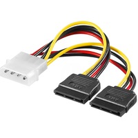 goobay 5,25" Molex naar 2x 15-pin SATA stroomadapter Retail