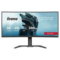 iiyama G-Master Red Eagle GCB3484WQSU-B2 34" Curved UltraWide gaming monitor Zwart, 1x DisplayPort, 2x HDMI, 2x USB-C, 2x USB-A