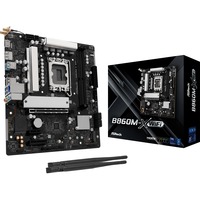 ASRock B860M-X WiFi socket 1851 moederbord Zwart/zilver, RAID, 2.5 Gb-LAN, WLAN, BT, Sound, µATX