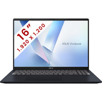 ASUS Vivobook 16 (M1607KA-MB5NDW) 16"  Copilot+ laptop Donkerblauw | Ryzen AI 5 330 | Radeon Graphics | 16 GB | 512 GB SSD