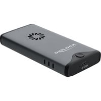 DeLOCK Externe M.2 NVMe SSD behuizing USB-C 40 Gbps met RGB externe behuizing Grijs/zwart, met ventilator
