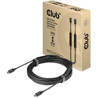 Club 3D USB-C 3.2 Gen2 > USB-C Active bi-directional kabel Zwart, 5 meter, 8K 60Hz