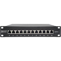 Digitus Patchp. 10" Cat.6 12port 1HE patchpaneel Zwart