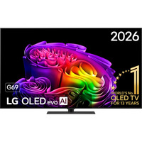 LG OLED evo AI G6 (OLED65G69LS) 65" 4K Ultra HD tv Zwart, 4x HDMI, 3x USB, Optisch, Bluetooth, LAN, WLAN, CI+, HDR10, Dolby Vision