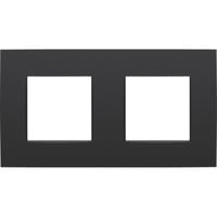 Niko Tweevoudige afdekplaat met 71 mm centerafstand - Horizontaal afdekking Zwart