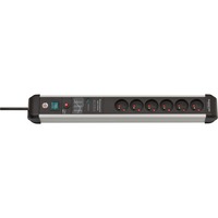 Brennenstuhl Premium-Protect-Line 6-voudige stekkerdoos Zwart/zilver, 6x stekker