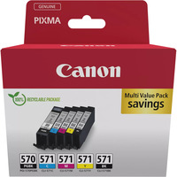Canon Inkt - PGI-570BK / CLI-571 BK/C/M/Y Multipack Pigmentzwart, zwart, cyaan, magenta, geel