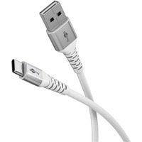 goobay Supersoft USB-C naar USB-A 2.0 kabel Wit, 2 meter