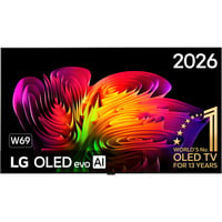 LG OLED evo AI W6 True Wireless (OLED77W69LA) 77" Ultra HD OLED-tv Zwart, 4x HDMI, 2x USB, Bluetooth, LAN, WLAN, CI+, HDR10, Dolby Vision