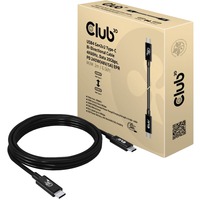 Club 3D Gecertificeerd USB4 Gen 2x2 kabel Zwart, 2 meter, 240 W