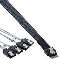 InLine SlimSAS SFF-8654 > 4x SATA kabel 0,5 meter