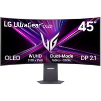 LG UltraGear OLED 45GX950A-B 44.5" 4K Ultra HD UltraWide gaming monitor Donkergrijs, 1x DisplayPort, 2x HDMI, 1x USB-C, 2x USB-A, 165 Hz / 330 Hz