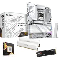 ALTERNATE Upgrade Kit X870 AORUS ELITE X3D ICE + Ryzen 7 9800X3D + 32 GB + 2 TB SSD Zilver/wit, Moederbord, CPU, Geheugen, SSD