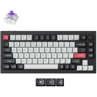 Keychron Q1 HE-H1Z QMK, toetsenbord Zwart, DE lay-out, Gateron Double-Rail Magnetic Nebula, RGB leds, 75%, Hot-swappable, Bluetooth, 2.4GHz