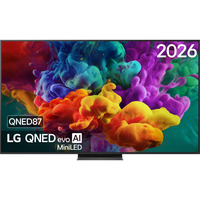LG QNED87 evo AI 75" Ultra HD QNED-tv Zwart, 4x HDMI, 2x USB, Optisch, Bluetooth, LAN, WLAN, CI+, HDR10, Dolby Vision