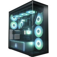 ARCTIC Xtender midi tower behuizing Zwart | 2x USB-A | 1x USB-C | RGB | Tempered Glass