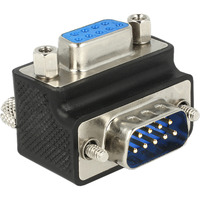 DeLOCK VGA hoekadapter 9-pin male > female Zwart, 90°