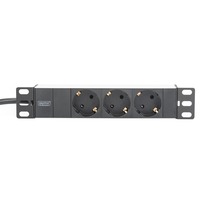 Digitus 1HE Aluminium stekkerdoos 3-voudig 10" 1U stekkerdoos Zwart/aluminium