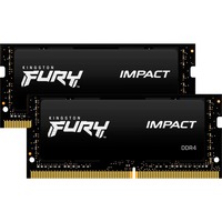 Kingston FURY Impact 16 GB DDR4-3200 (2x 8 GB) laptopgeheugen Zwart, KF432S20IBK2/16, SO-DIMM, XMP 2.0