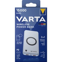 VARTA Wireless Powerbank 15.000 mAh - 20 W Wit, Qi, Power Delivery, Quick Charge 3.0