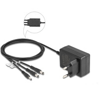 DeLOCK Externe 5 V stroomvoorziening Zwart, 3 DC-connectoren, 1,8 meter