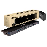 Club 3D USB-C 3.2 Gen1 Triple Display Dynamic PD dockingstation Zwart, 100 W