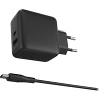 Sitecom 65W GaN Power Delivery oplader Zwart, 1x USB-C, 1x USB-A, 1,5 meter