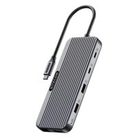 Sitecom 8 in 1 USB-C Power Delivery Multiport Adapter Pro 2x HDMI dockingstation Zwart