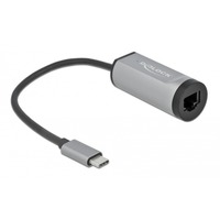 DeLOCK USB-C 3.2 Gen 1 naar RJ-45 Gigabit LAN adapter Grijs, Power Delivery