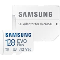 Samsung EVO Plus 128 GB microSDXC (2024) geheugenkaart Wit, UHS-I U1, Class 10, V10, A1