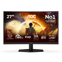 AOC C27G42FE 27" curved gaming monitor Zwart/rood, 1x DisplayPort, 1x HDMI, 180 Hz