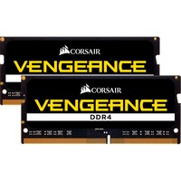 Corsair 32 GB DDR4-3200 (2x 16 GB) Kit laptopgeheugen Zwart, CMSX32GX4M2A3200C22, Vengeance
