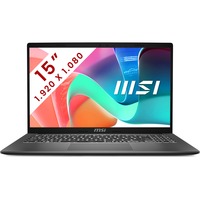 MSI Modern 15 (F1MG-005BE) 15.6"  laptop Zwart | Core 7 150U | Iris Xe Graphics | 16 GB | 1 TB SSD