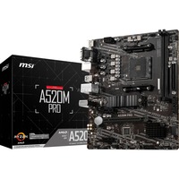MSI A520M PRO socket AM4 moederbord RAID, Gb-LAN, Sound, µATX
