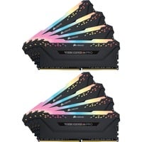 Corsair 256 GB DDR4-3200 Octo-Kit werkgeheugen Zwart, CMW256GX4M8E3200C16, Vengeance RGB PRO, XMP