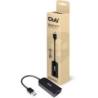 Club 3D USB-A 3.2 Gen 1 naar 2.5Gb-LAN Ethernet adapter Zwart, 0,16 meter