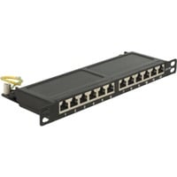 DeLOCK 10" patchpaneel 12 Port Cat.6A 0.5 U Zwart