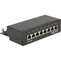 DeLOCK Desktop patchpaneel 8 Port Cat.6A Zwart