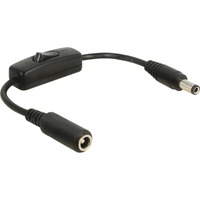 DeLOCK DC 5.5 x 2.5 mm male naar DC 5.5 x 2.5 mm female adapterkabel Zwart