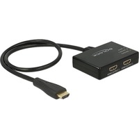 DeLOCK 1x HDMI naar 2x HDMI Splitter Zwart, 60 centimeter, 4K