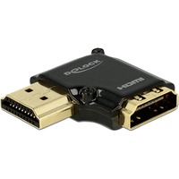 DeLOCK HDMI A male naar HDMI A female adapter kabel Zwart