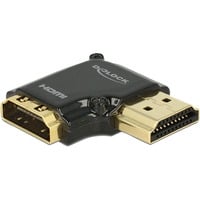 DeLOCK HDMI male naar HDMI female haaks adapter Zwart