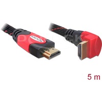 DeLOCK High Speed HDMI-A met Ethernet naar HDMI-A 90° kabel Zwart, 5 meter, 4K